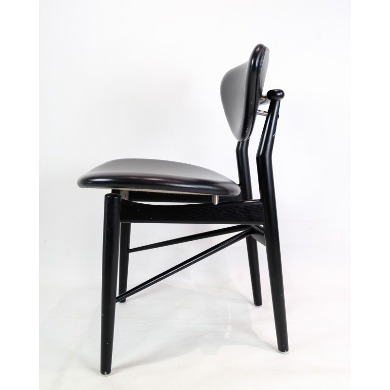 Vintage black painted oakwood chair model 108 by Finn Juhl