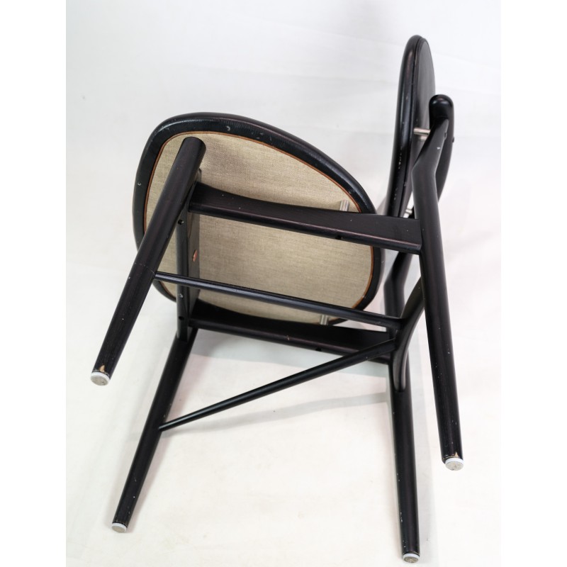 Vintage black painted oakwood chair model 108 by Finn Juhl