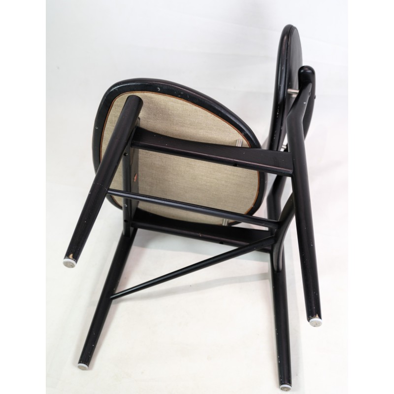 Vintage zwart geschilderde eikenhouten stoel model 108 van Finn Juhl