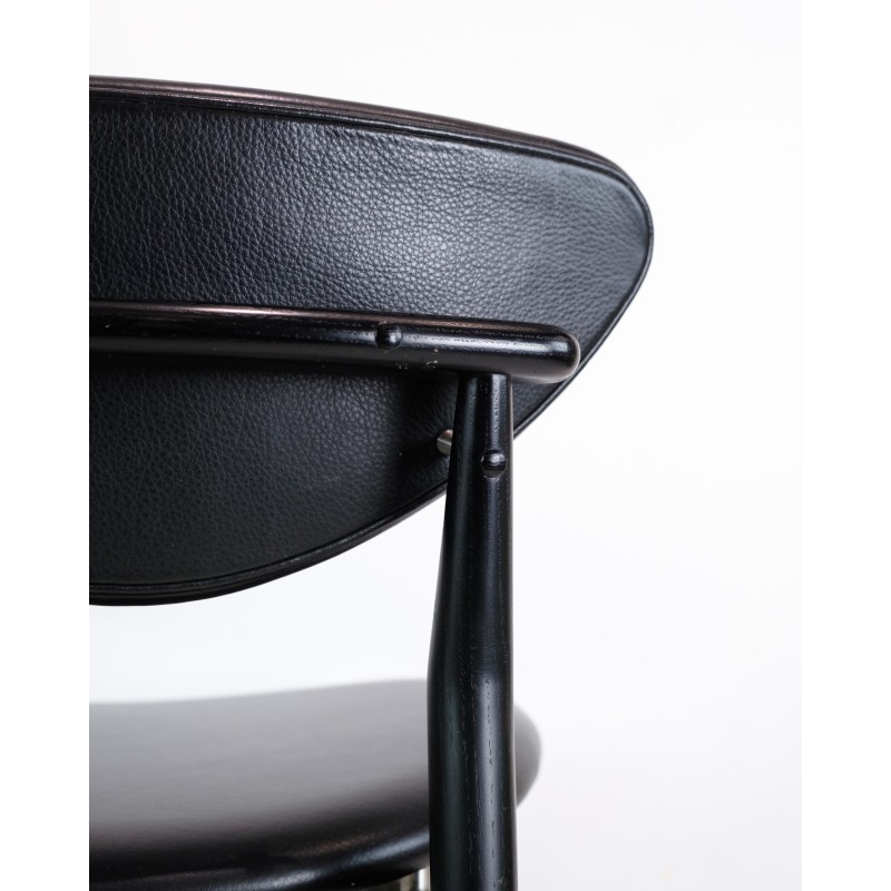 Vintage black painted oakwood chair model 108 by Finn Juhl