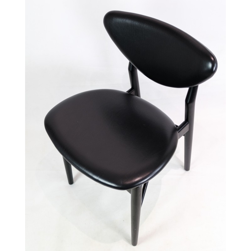 Vintage black painted oakwood chair model 108 by Finn Juhl