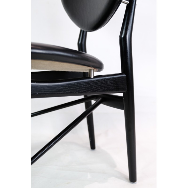 Vintage black painted oakwood chair model 108 by Finn Juhl