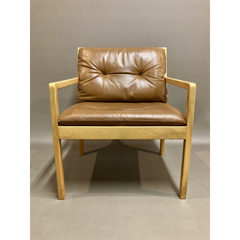 Scandinavian vintage armchair "Bernt Petersen" in leather, 1960