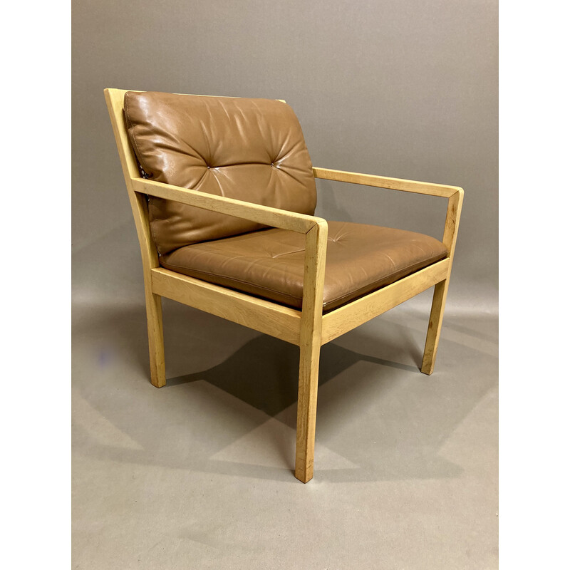 Scandinavian vintage armchair "Bernt Petersen" in leather, 1960