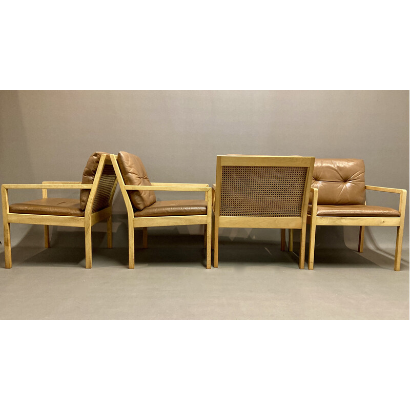 Bernt Petersen" vintage Scandinavische lederen fauteuil, 1960
