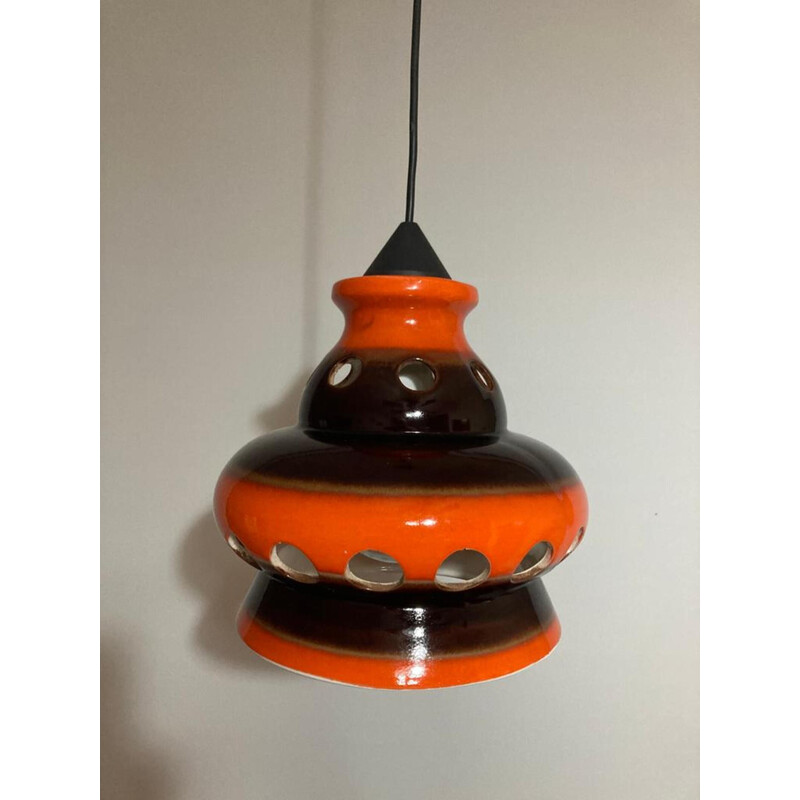 Vintage pendant lamp in ceramic, 1970