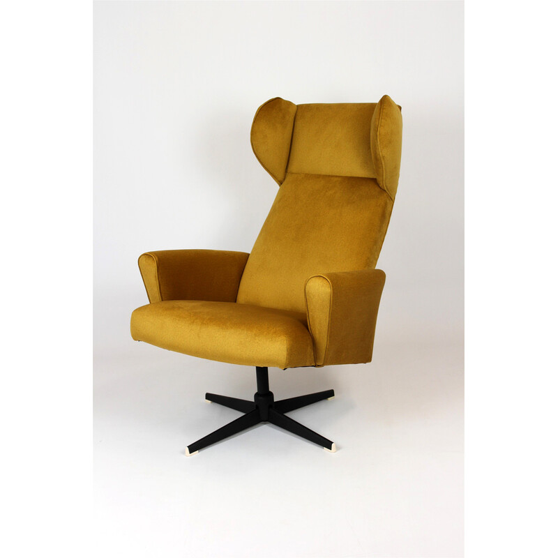 Vintage swivel armchair, Czechoslovakia 1970s