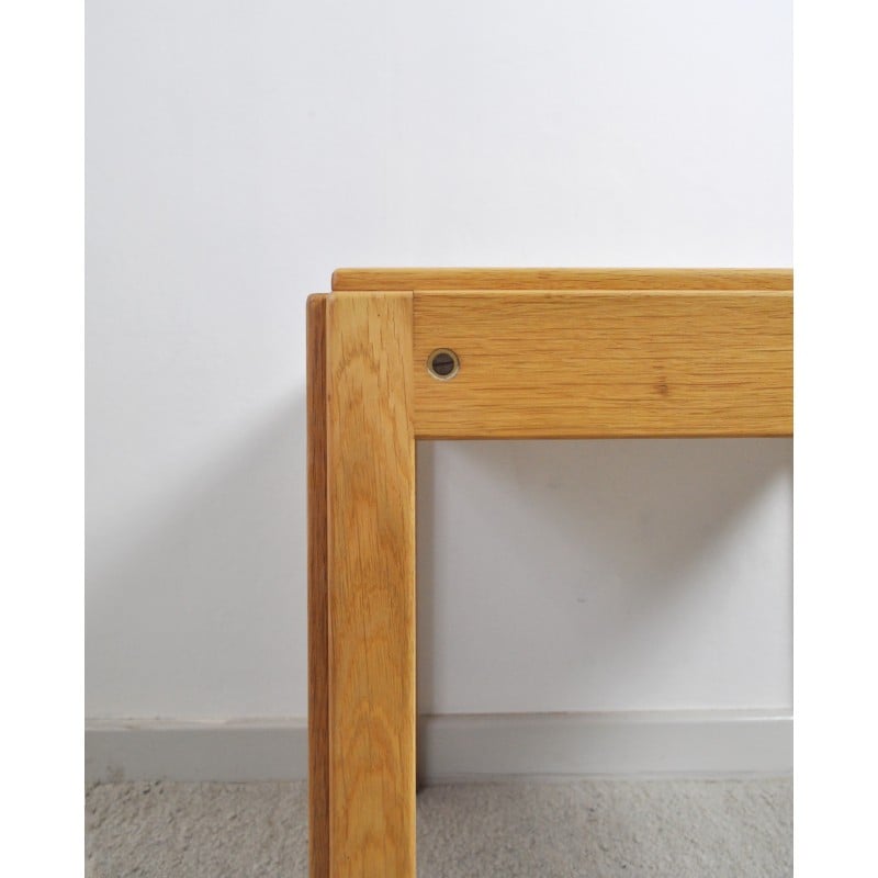 Mesa lateral vintage em madeira de carvalho da Illum Wikkelsø para Cfc Silkeborg, Dinamarca Anos 60