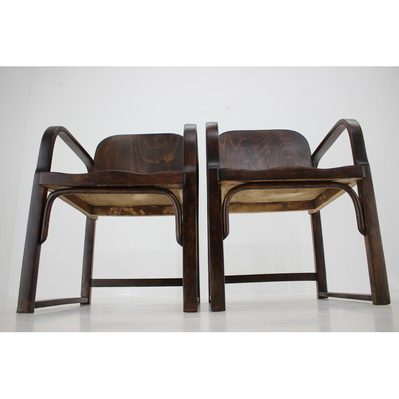 Pair of vintage Tatra beechwood armchairs, Czechoslovakia 1950s