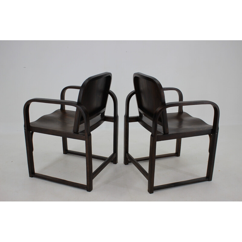 Pair of vintage Tatra beechwood armchairs, Czechoslovakia 1950s