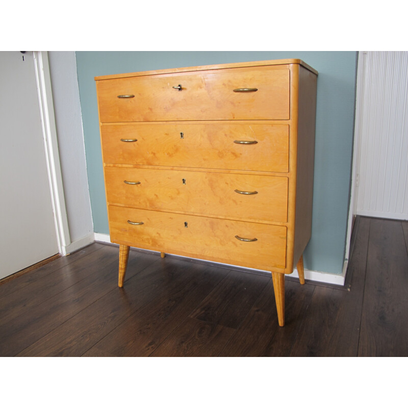 Mid century Italian Chest of Drawers with key - 1950s
