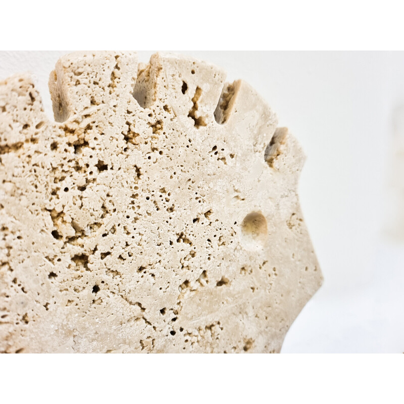 Italian vintage Brutalist travertine hedgehog sculptures by Fratelli Mannelli, Italy 1970s