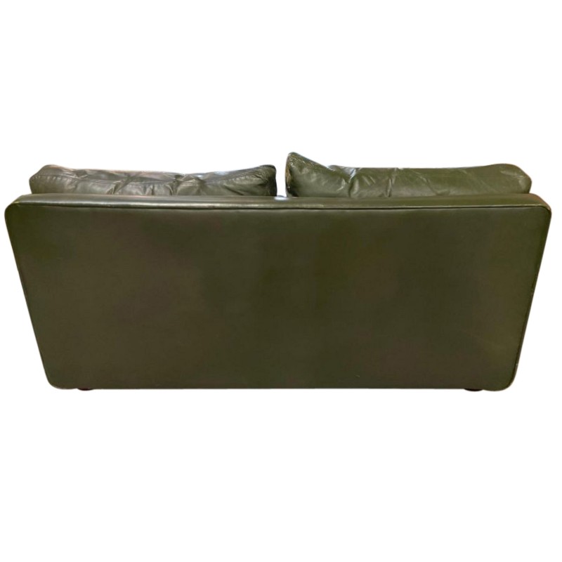 Vintage green Stonewash leather sofa by Heals
