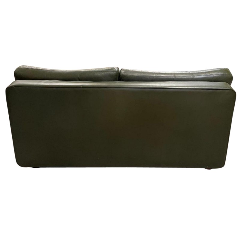 Vintage green Stonewash leather sofa by Heals