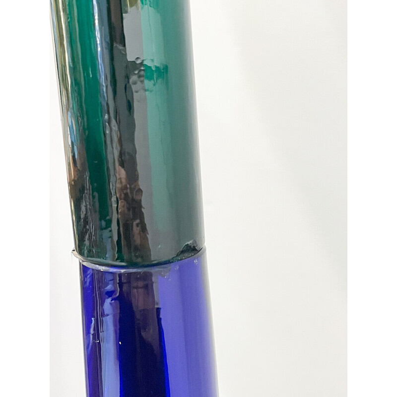 Mid-century blauw en groen Murano glas vloerlamp door Fulvio Bianconi voor Venini, Italië 1950