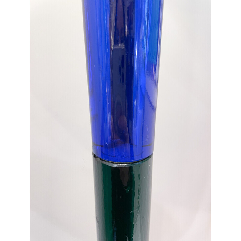 Lampadaire vintage en verre de Murano bleu et vert par Fulvio Bianconi pour Venini, Italie 1950