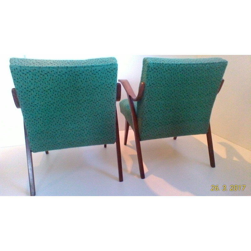 Paire de fauteuils tchèques de "style bruxellois" - 1960