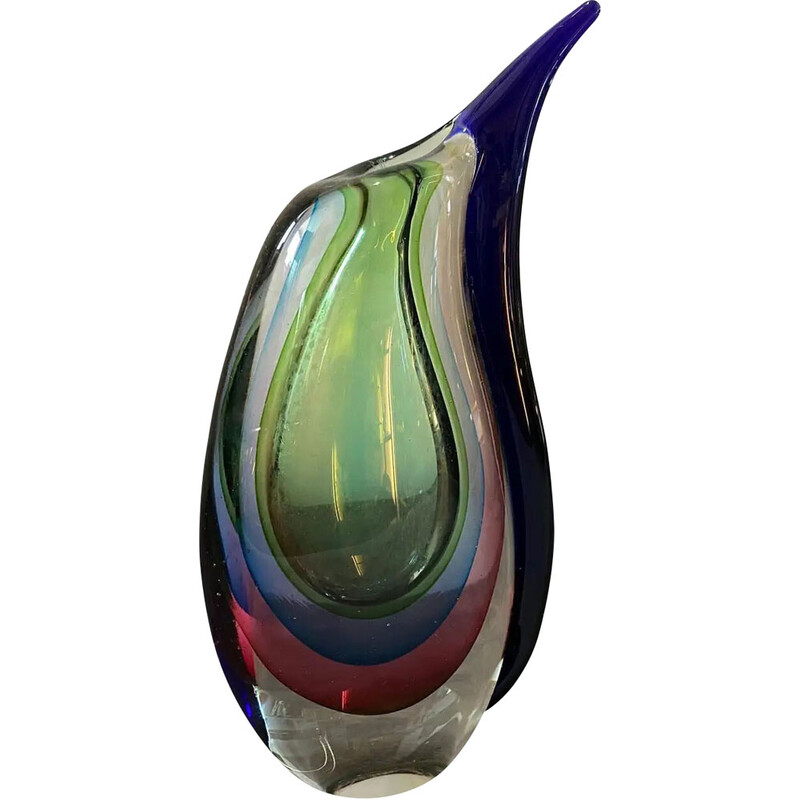 Vintage Murano glass vase by V. Nason, 1980s