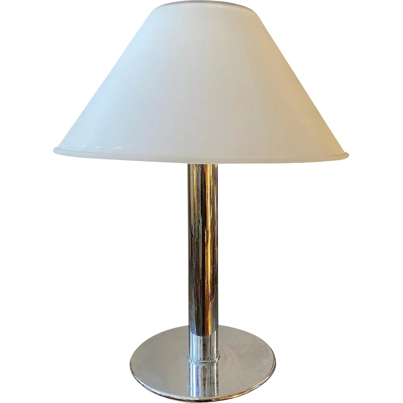 Vintage metal and glass table lamp by Glashutte Limburg, Germany 1990s