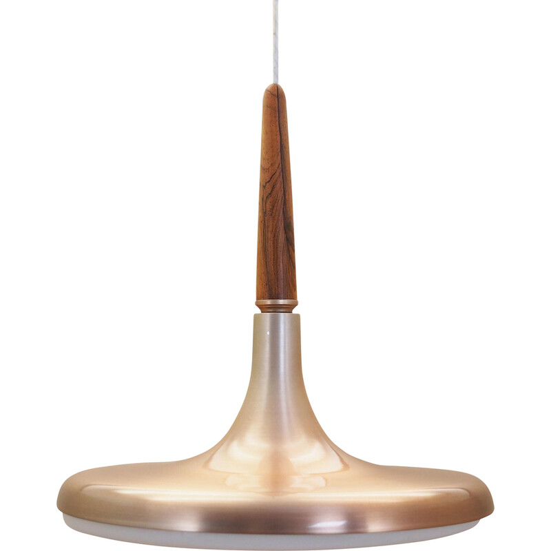 Vintage rosewood pendant lamp, Denmark 1970s