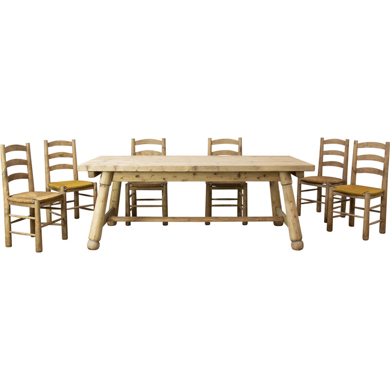 Vintage Brutalist dining set by Georges Robert, 1950