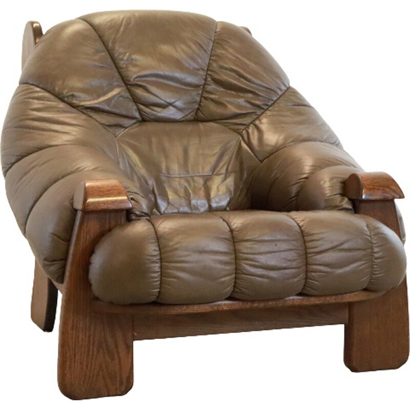 Scandinavische vintage Mastenbroek fauteuil in rhinoceros grijze stof