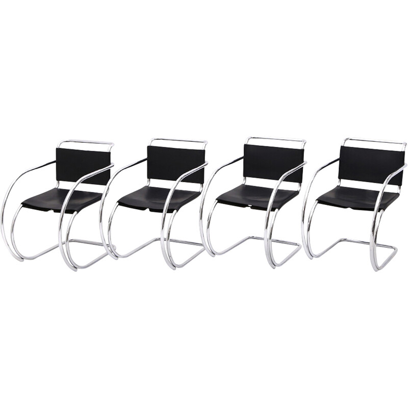 Set di 4 sedie vintage "mr" di Ludwig Mies van der Rohe per Knoll, anni '80
