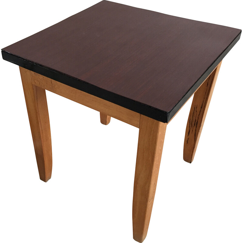 Mesa de madeira Vintage e mesa de café Formica