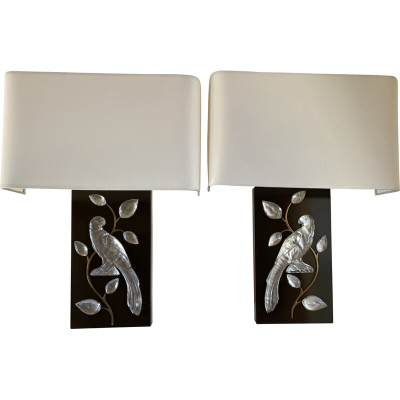 Pair of vintage wall lamps "Perroquets" by Maison Baguès, 1970
