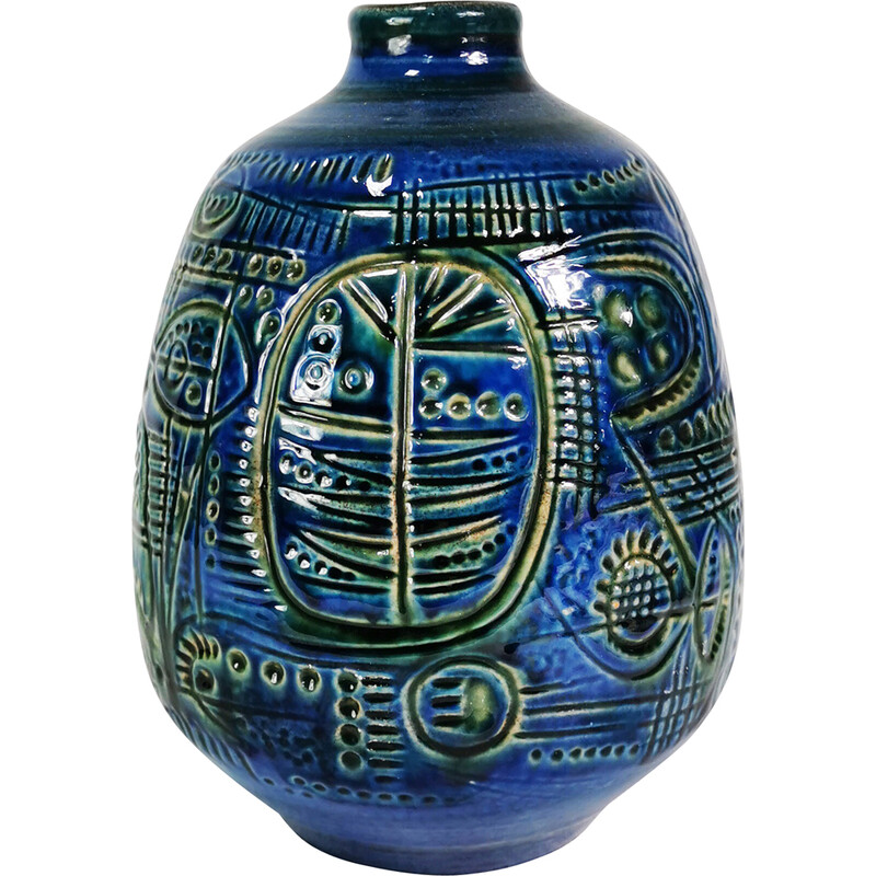 Vaso in ceramica vintage di G.Heuckeroth per Carstens Atelier, anni '60