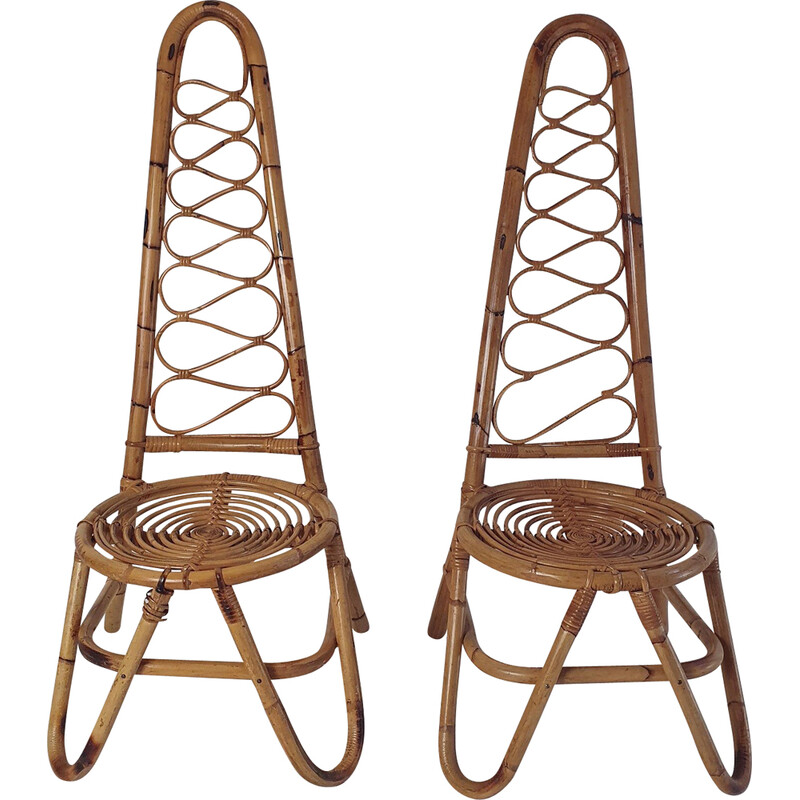 Paire de fauteuils italiens - bambou
