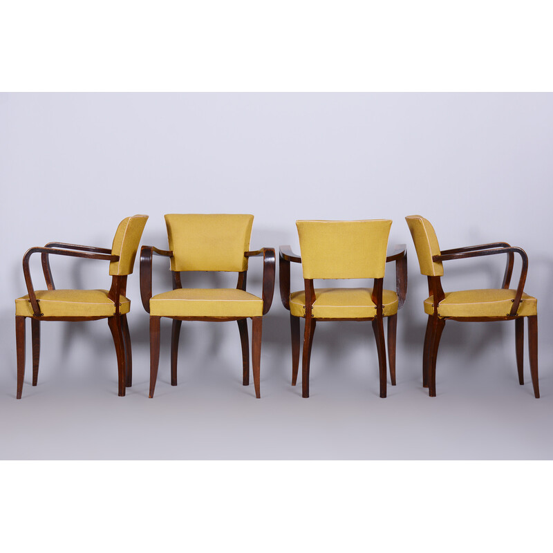 Ensemble de 4 chaises Art Déco françaises vintage par l'architecte Jules Leleu, 1930