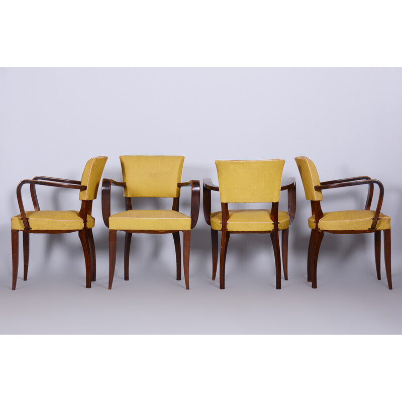 Set of 4 vintage French Art Deco chairs by Architect Jules Leleu, 1930s