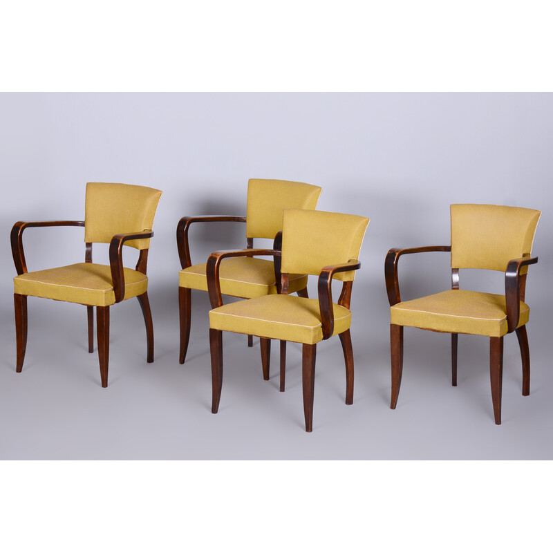 Set of 4 vintage French Art Deco chairs by Architect Jules Leleu, 1930s