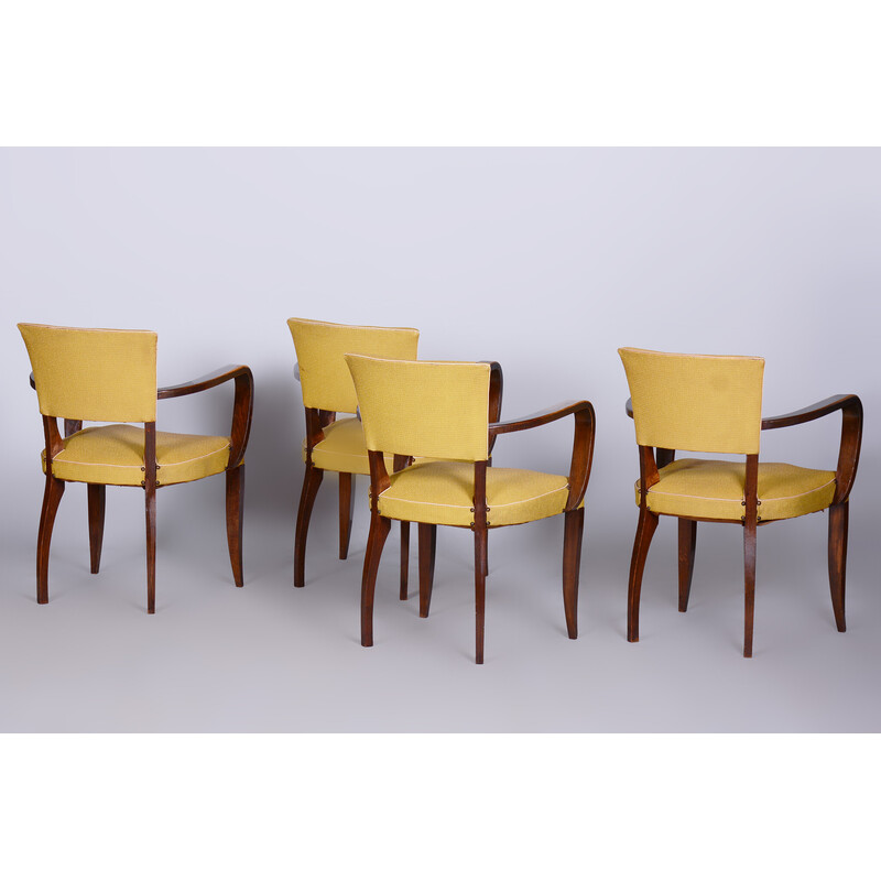 Ensemble de 4 chaises Art Déco françaises vintage par l'architecte Jules Leleu, 1930
