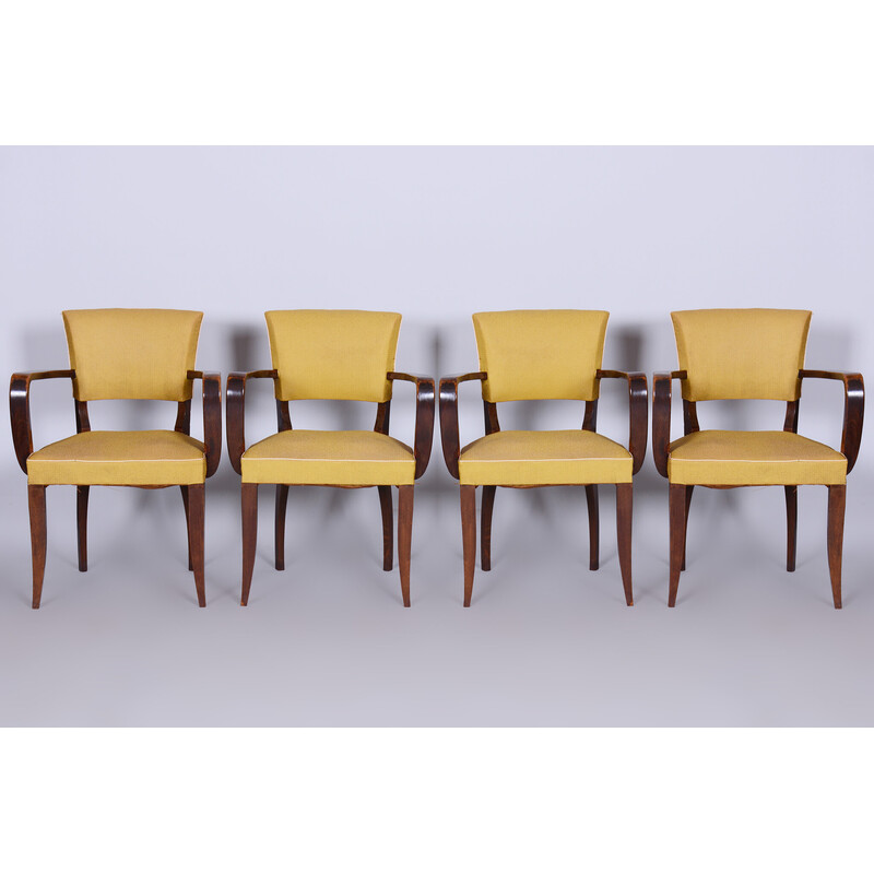 Set of 4 vintage French Art Deco chairs by Architect Jules Leleu, 1930s