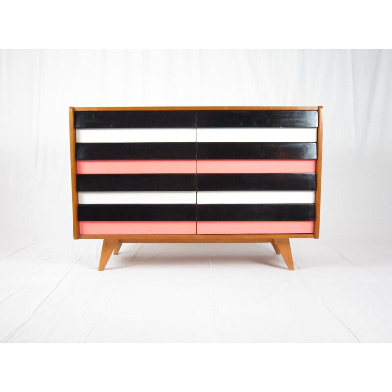 Czech retro pink chest of drawers produced by Jiroutek Interier - 1960s