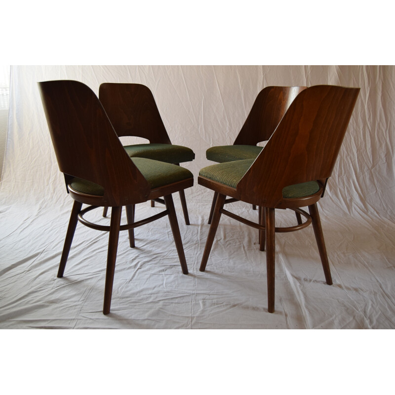 Ensemble de 4 chaises de salle à manger édition Thonet - 1960