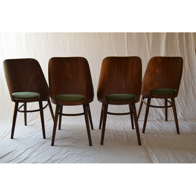 Ensemble de 4 chaises de salle à manger édition Thonet - 1960
