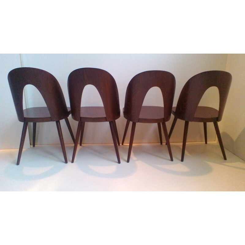 Ensemble de 4 chaises de salle à manger en hêtre de Oswald Haerdtl pour Thon - 1960