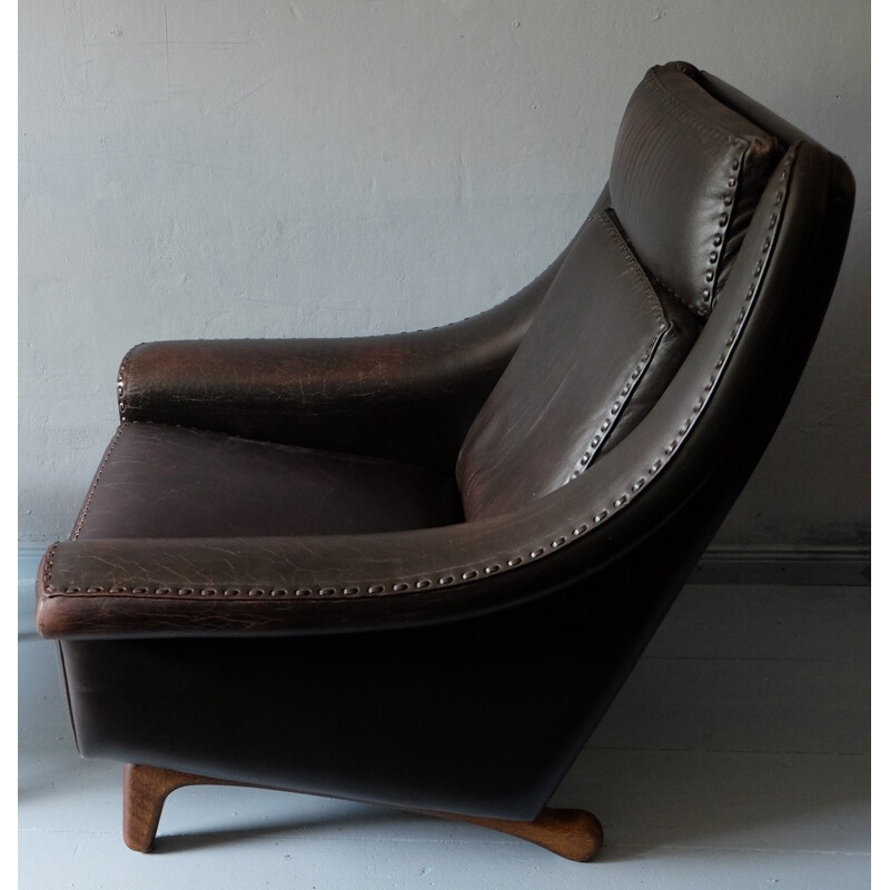 Fauteuil lounge "Matador" en cuir par Aage Christiansen, pour Erhardsen & Andersen- 1960