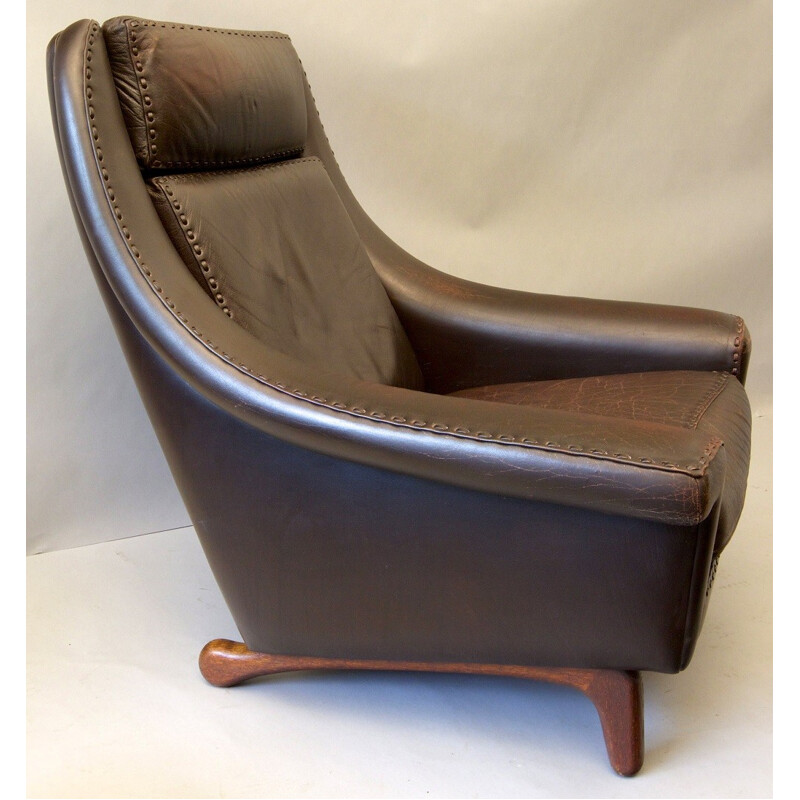 Matador leather lounge chair by Aage Christensen for Erhardsen and Andersen - 1960s