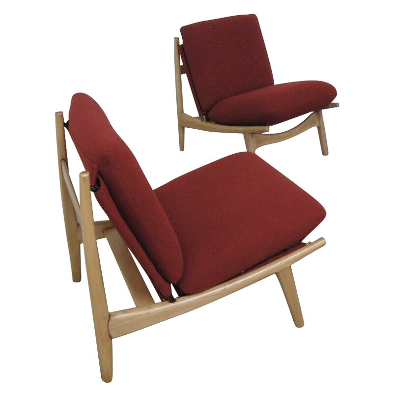 Pair of low chairs, Joseph-André MOTTE - 1960s