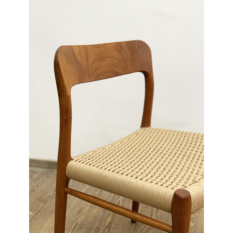 Danish mid century dining chair model 75 in teak by Niels O. Møller for J.L. Møllers, 1950s