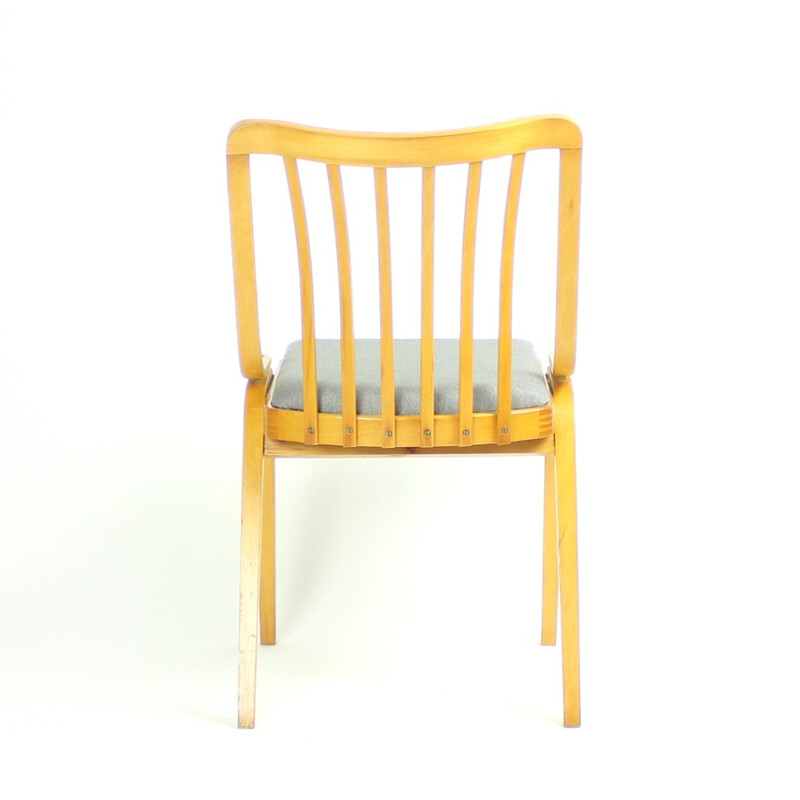 Set of 4 bended wood TON chairs - 1950s