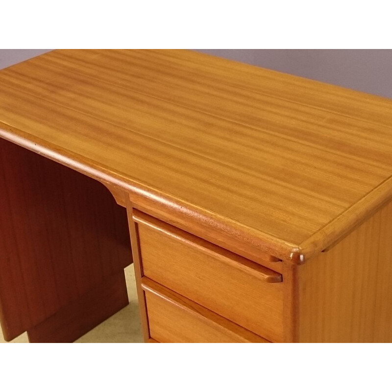 Mid century double face teak small desk - 1950s