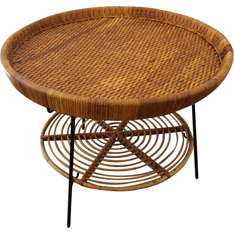 Table d'appoint à deux niveaux avec plateau amovible - 1950