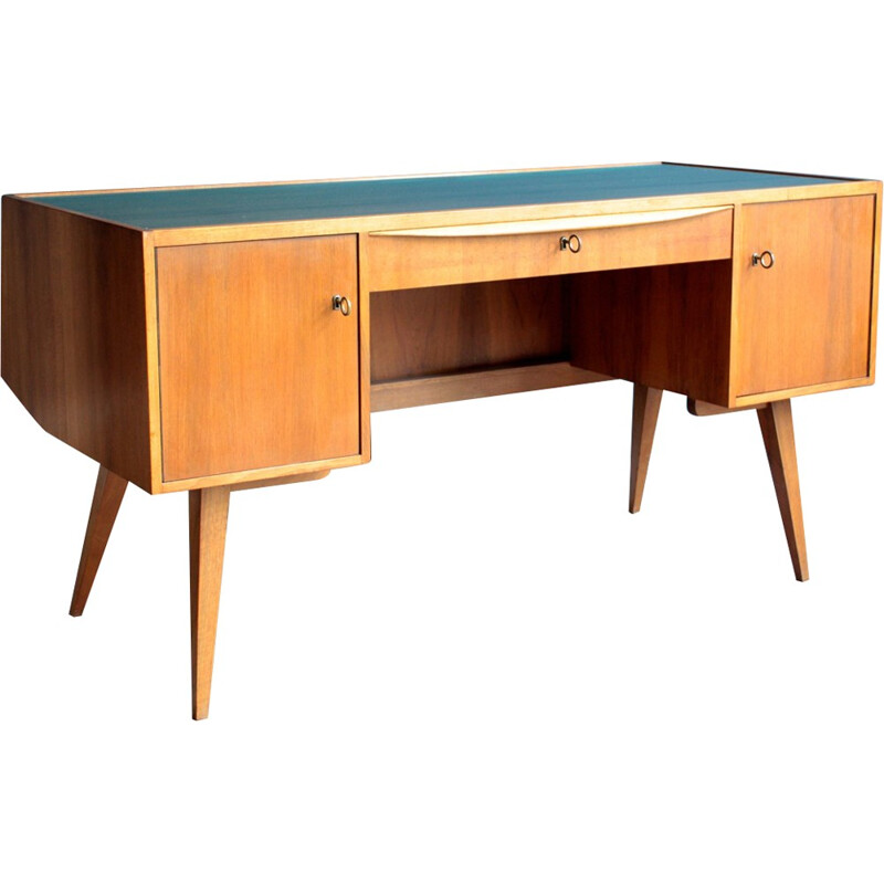 German Wooden and Glass Desk par Franz Ehrlich - 1950s