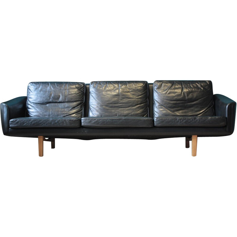 Swedish Three-Seat Leather Sofa by Lennart Bender for Ulferts - 1960s