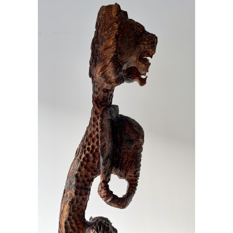 Madeira africana de vintage esculpindo animais Safari